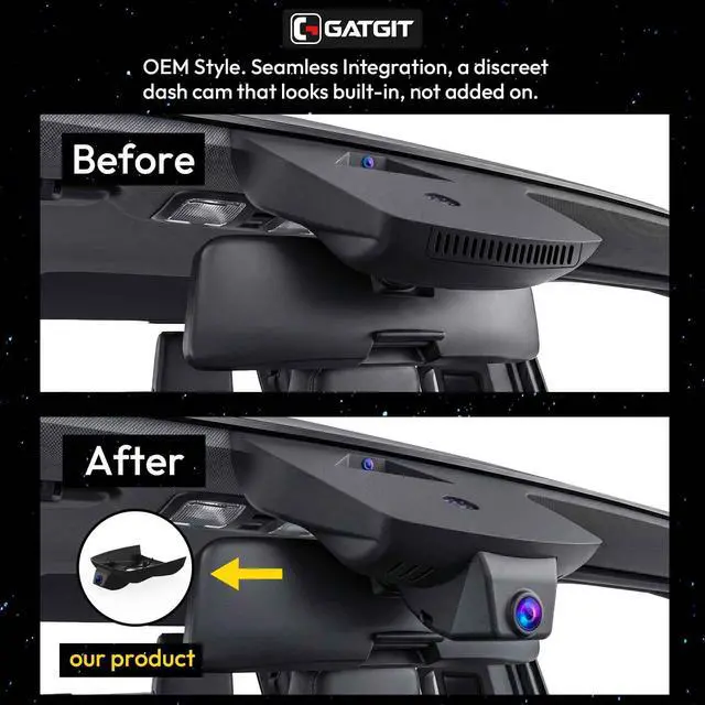 Alt view image 3 of 7 - Front 4K Dash Cam fit for GMC Sierra 1500 2022-2026 HD 2024-2026 | Pro SLE Elevation SLT AT4X Denali Ultimate Accessories (Model C),integrated Camera,2160P Video HDR,5.8G WiFi&APP,GPS,OEM Look