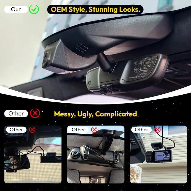 Alt view image 4 of 7 - Front 4K Dash Cam fit for GMC Sierra 1500 2022-2026 HD 2024-2026 | Pro SLE Elevation SLT AT4X Denali Ultimate Accessories (Model C),integrated Camera,2160P Video HDR,5.8G WiFi&APP,GPS,OEM Look