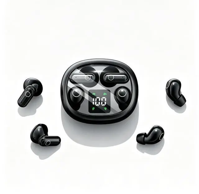 Main image of Wireless Earbuds, 2 in 1 Case(Mini Sleep Earbuds & Semi-In-Ear Headphones), Bluetooth Earphones with LED Power Display,Smallest Invisible Earbuds for Small Ears Canals Side Sleepers, Sports, Work