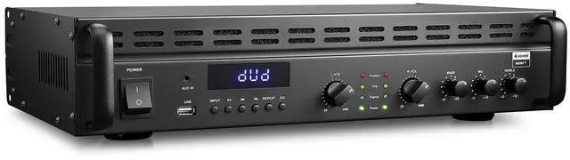 Main image of Power Amplifier, 2 Channel Audio Amplifier with Bluetooth 5.3, EQ Controls, 100W RMS and 225W @4 Bridgeable, Versatile Inputs, for Home Party, Live Sound, DJs and Garage, MAMP7