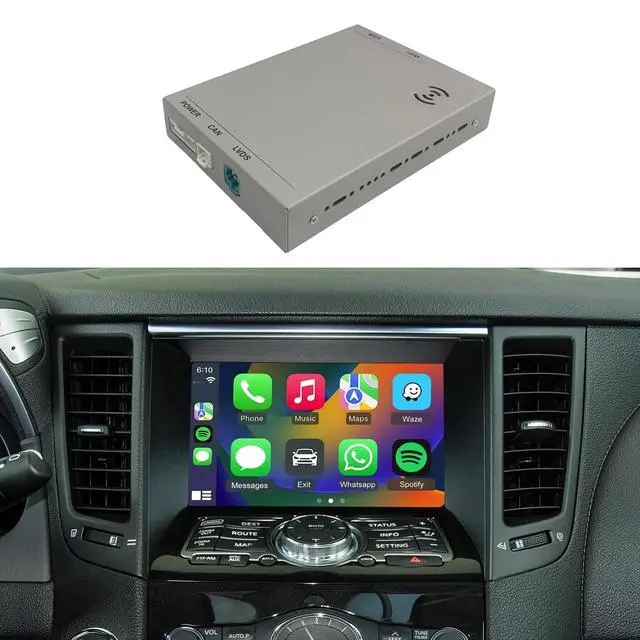 Main image of Wireless CarPlay & Android Auto Retrofit Kit for Infiniti G35 G37 FX35 FX37 FX50 EX35 EX37 QX70 Q40, Check Car Setting Menu Icon Before Buying (See 2 Steps Guide)