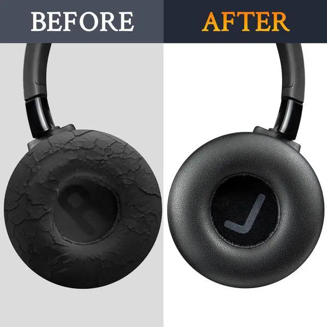 Alt view image 6 of 7 - Earpads Replacement for JBL Tune 600(T600BTNC 600BTNC)/660(T660NC 660NC)/670(T670NC 670NC) Headphones, Ear Pads Cushions with Soft Protein Leather, Noise Isolation Foam - Black