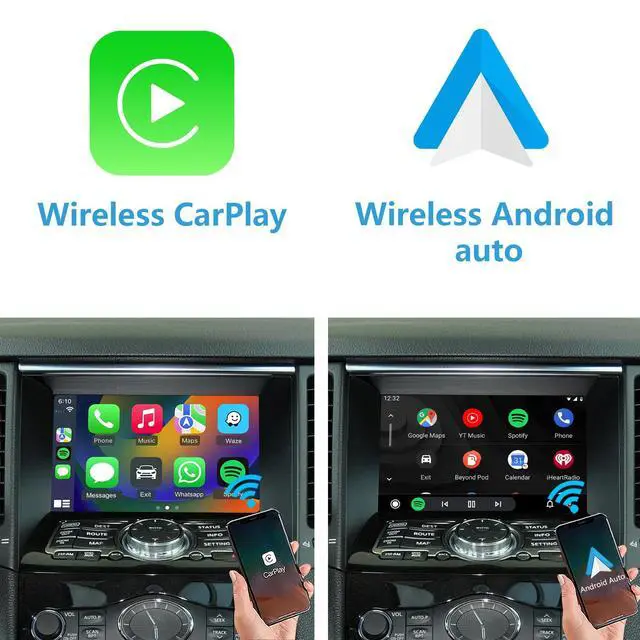 Alt view image 4 of 7 - Wireless CarPlay & Android Auto Retrofit Kit for Infiniti G35 G37 FX35 FX37 FX50 EX35 EX37 QX70 Q40, Check Car Setting Menu Icon Before Buying (See 2 Steps Guide)