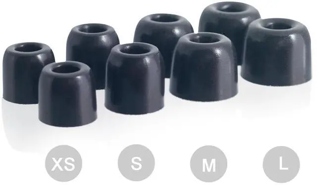 Alt view image 2 of 7 - Replacement Eartips for Axil GS Extreme 2.0/3.0, XCOR PRO, S/M/L | Earbuds Foam Tips, Comfort Fit, 3 Pairs, Black