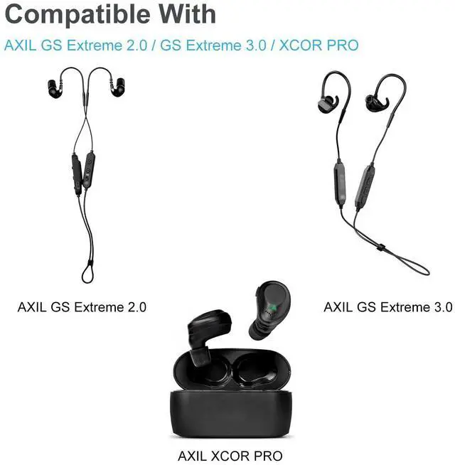 Alt view image 5 of 7 - Replacement Eartips for Axil GS Extreme 2.0/3.0, XCOR PRO, S/M/L | Earbuds Foam Tips, Comfort Fit, 3 Pairs, Black