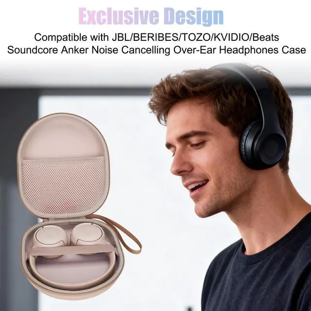 Alt view image 7 of 7 - Headphone Case Compatible with JBL Tune 510BT 720BT 770NC 520BT, Black | Fits JBL/Sony/Soundcore by Anker/BERIBES/KVIDIO Wireless On-Ear Headphones Headset