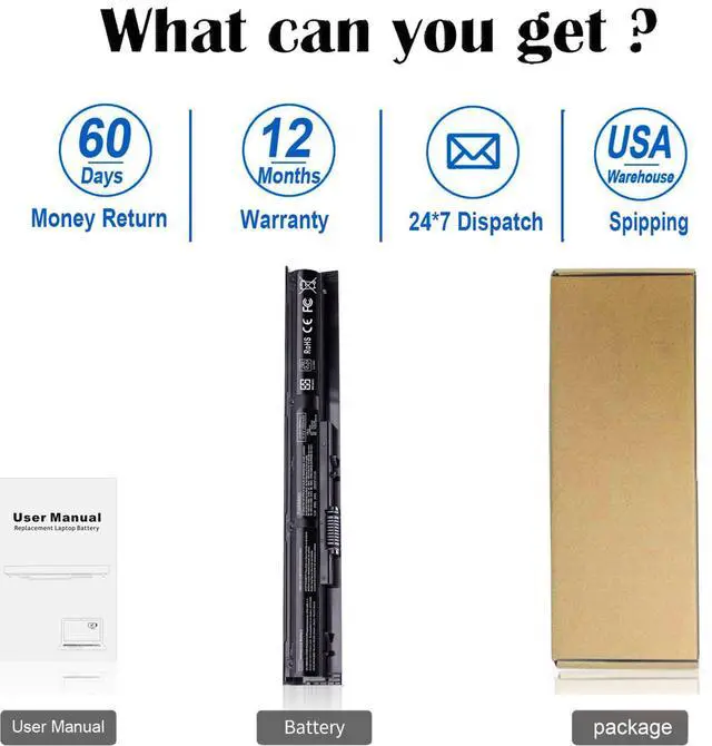 Alt view image 6 of 7 - VI04 Notebook Battery for HP Spare 756743-001 756478-851 756744-001 | 756478-421 VI04041 VI04XL VI04041-CL HSTNN-LB6I HSTNN-C82C ProBook 450 G2 Pavilion 15-P226NR 15-P213CL Envy M7-K111DX