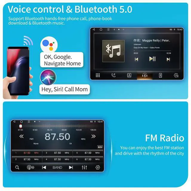 Alt view image 6 of 7 - Radio for Toyota Camry 2007 2008 2009 2010 2011 Car Stereo Android 14 9 Inch IPS Touch Screen Wireless Carplay& Android Auto Bluetooth WiFi Wireless GPS FM SWC Backup Camera Head Unit