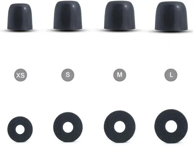 Alt view image 6 of 7 - Replacement Eartips for Axil GS Extreme 2.0/3.0, XCOR PRO, S/M/L | Earbuds Foam Tips, Comfort Fit, 3 Pairs, Black