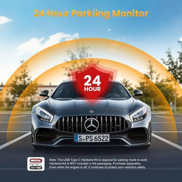 Alt view image 7 of 7 - 4K 3-Channel Dash Cam, Front Rear Inside, 5GHz WiFi, 64GB Card | Wide-angle car camera with infrared night vision, 24H parking mode, loop recording, and G-sensor for Uber and taxi drivers