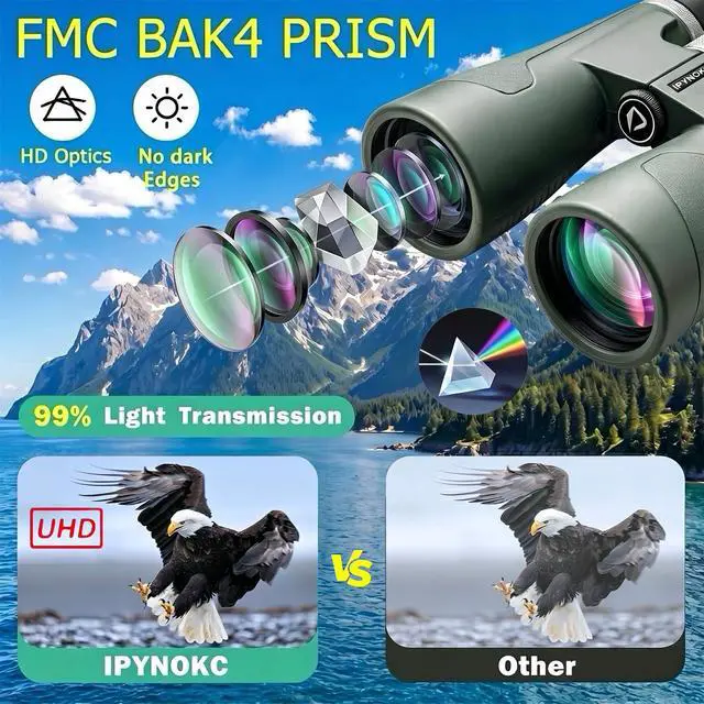 Alt view image 5 of 7 - 12x50 UHD Binoculars for Adults High Powered Waterproof Large View with Clear Vision & Compact Binocular Essentials for Hunting Camping Cruise Travel Bird Watching Sports