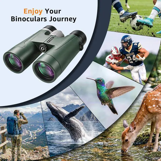 Alt view image 7 of 7 - 12x50 UHD Binoculars for Adults High Powered Waterproof Large View with Clear Vision & Compact Binocular Essentials for Hunting Camping Cruise Travel Bird Watching Sports