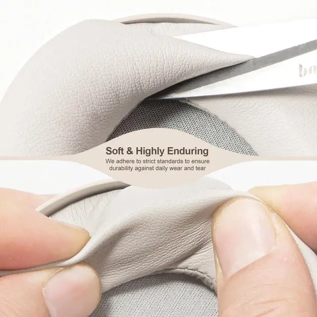 Alt view image 4 of 6 - Replacement Ear Pads Cushions for Sony XM5 Noise Canceling Headphones, Premium WH-1000XM5 Earpads Covers with Soft Protein Leather, Optimized Memory Foam (Silver)