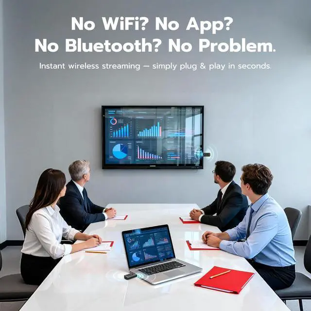 Alt view image 2 of 7 - 2026 Upgraded Wireless HDMI Transmitter and Receiver 165FT/50M, 4K Decode 1080P@60Hz Ultra HD Video Output, Plug&Play 5G+2.4G for Video and Audio to Monitor from PC/Projector/TV Box