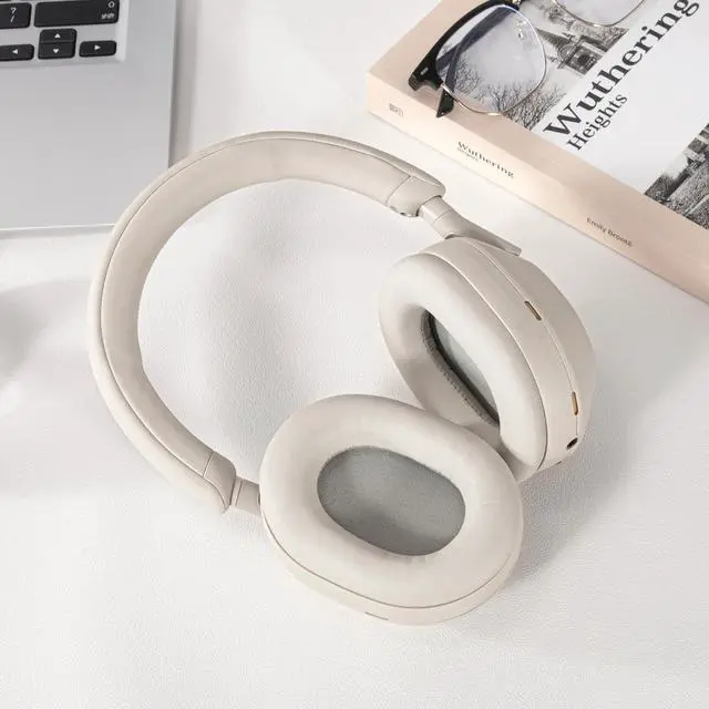 Alt view image 6 of 6 - Replacement Ear Pads Cushions for Sony XM5 Noise Canceling Headphones, Premium WH-1000XM5 Earpads Covers with Soft Protein Leather, Optimized Memory Foam (Silver)