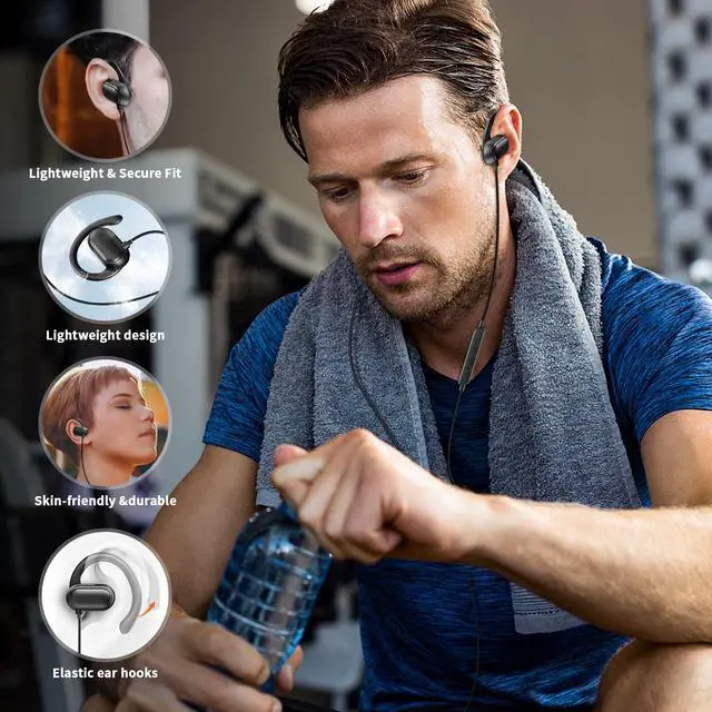 Alt view image 7 of 7 - USB C Earbuds Wired Over Ear Headphone Open Ear Sport Headset Black | Type USB C Headphones Earphones with Mic Volume Control Rotatable Earhook for iPhone 17 16 Pro 15 for Google Pixel 10 Pro 8 7