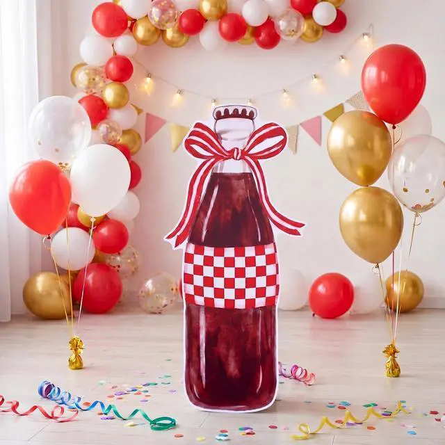 Alt view image 3 of 6 - 4ft She's Ready to Pop Baby Shower Backdrop Large Soda Bottle Bow Cardboard Cutout Stand Soda Bow Decorations for Wedding Bachelorette Bridal Shower Party