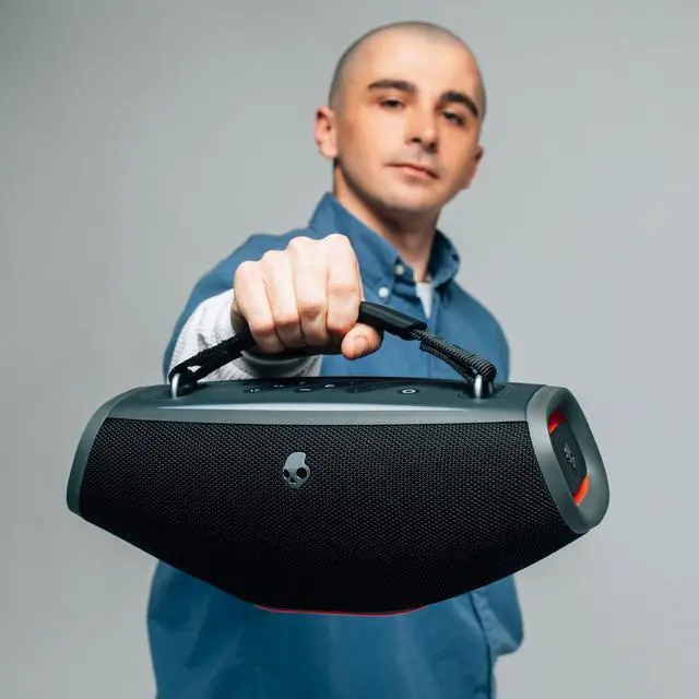 Alt view image 2 of 7 - Skullcandy Barrel Mini Portable Bluetooth Speaker, IPX7, 12-Hour Battery | Bluetooth 5.3, True Wireless Stereo, Multi-Link up to 99 Speakers, USB-C, LED Lights, Rechargeable Battery, Water-Resistant
