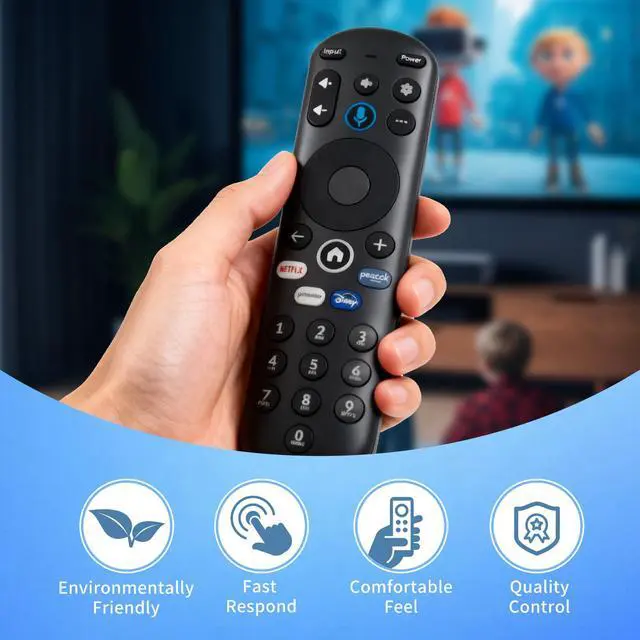 Alt view image 2 of 7 - Voice Replacement Remote Control for Element 4K UHD HDR Xumo TV E500AC43C E500AC50C E500AC55C E500AC65C E500AE98C E300AE24C E550AE55C E550AE75C E550AE86C, Easy Setup, No Batteries Included