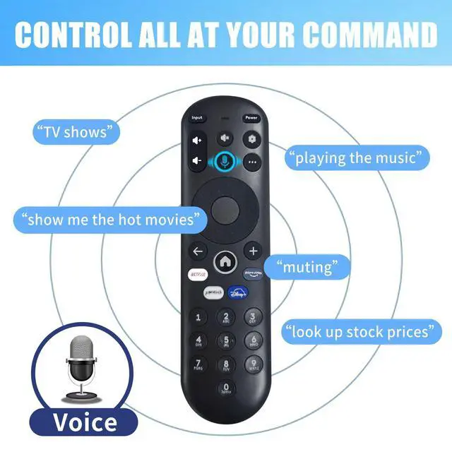 Alt view image 3 of 7 - Voice Replacement Remote Control for Element 4K UHD HDR Xumo TV E500AC43C E500AC50C E500AC55C E500AC65C E500AE98C E300AE24C E550AE55C E550AE75C E550AE86C, Easy Setup, No Batteries Included