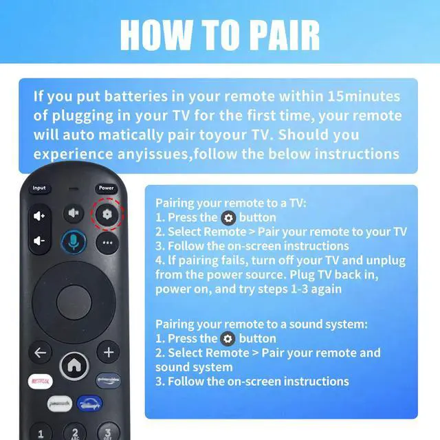 Alt view image 6 of 7 - Voice Replacement Remote Control for Element 4K UHD HDR Xumo TV E500AC43C E500AC50C E500AC55C E500AC65C E500AE98C E300AE24C E550AE55C E550AE75C E550AE86C, Easy Setup, No Batteries Included