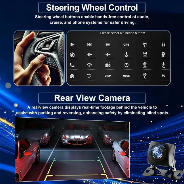 Alt view image 4 of 7 - 4+64G 10" Car Stereo for Toyota Sequoia 2001 2002-2007 Touchscreen Radio | Wireless CarPlay & Android Auto,Android 14, GPS Navi, SWC, FM, DSP, Bluetooth, WiFi, Backup Camera, Mic