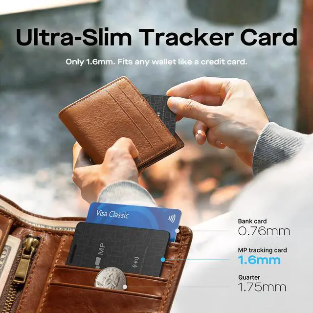 Alt view image 3 of 7 - 2026 Mobile Pixels Wallet Tracker Card, Works with iOS/Android (2-Pack) | Ultra Slim Rechargeable Bluetooth Tracker, Tracker Key Finder, Portable Item Locator for Wallet, Bags, Luggage