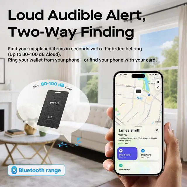 Alt view image 6 of 7 - 2026 Mobile Pixels Wallet Tracker Card, Works with iOS/Android (2-Pack) | Ultra Slim Rechargeable Bluetooth Tracker, Tracker Key Finder, Portable Item Locator for Wallet, Bags, Luggage
