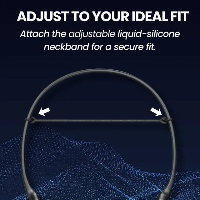 Alt view image 6 of 7 - Beat Bone Conduction Headphones - Bluetooth Wireless Open-Ear Design for Ambient Awareness, Built-in 32GB MP3 Storage, IPX8 Waterproof, Ultra-Lightweight 30g, Flexible Neckband