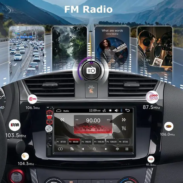 Alt view image 4 of 7 - 7-Inch Double Din Touch Screen Car Stereo with Bluetooth, FM Radio, Car MP5 Player with Mirror Link, AUX/USB, Rear View Camera, Steering Wheel Control and Color Backlight