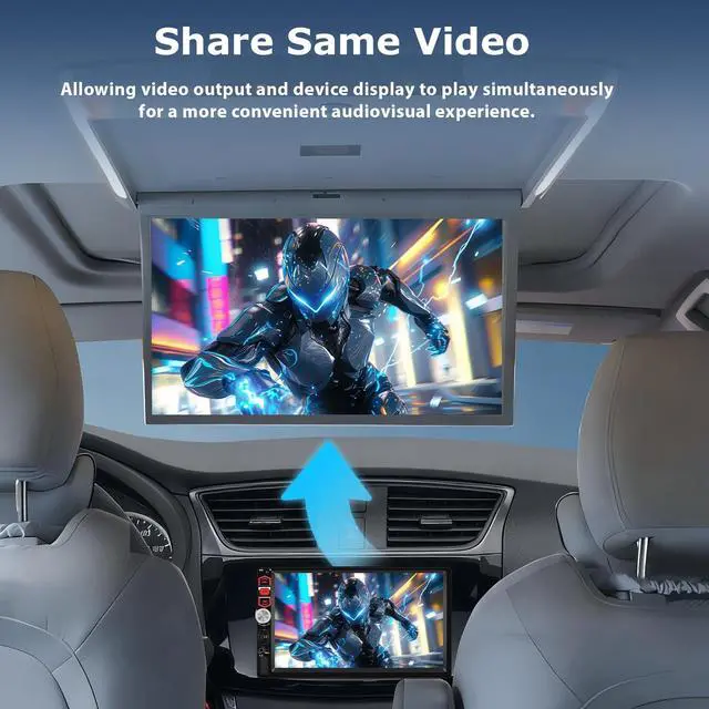 Alt view image 5 of 7 - 7-Inch Double Din Touch Screen Car Stereo with Bluetooth, FM Radio, Car MP5 Player with Mirror Link, AUX/USB, Rear View Camera, Steering Wheel Control and Color Backlight