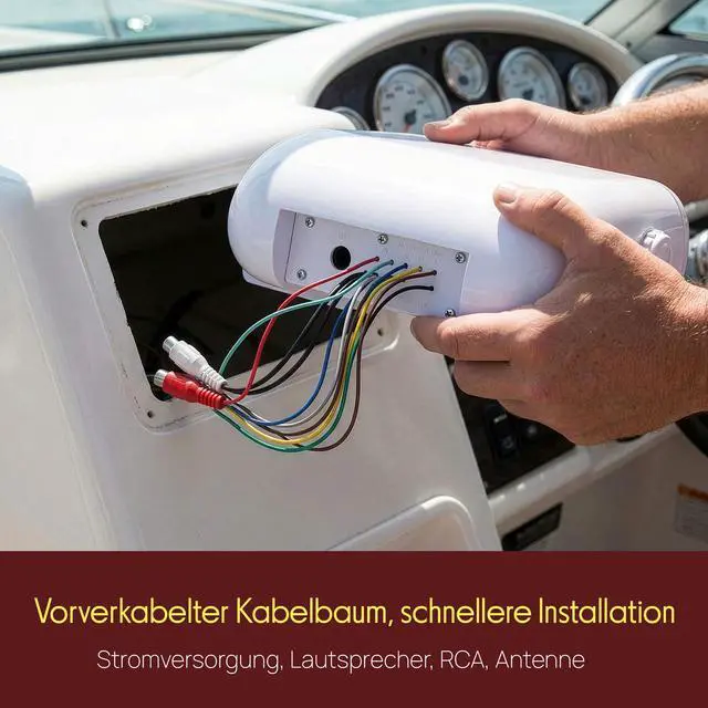 Alt view image 7 of 7 - Durable Universal Marine Stereo Cover - Water Resistant Boat Radio Protector Shield with Flip-up Door & Neoprene Gasket - Compatible with Dual Shaft & DIN Style Stereos - PLMRCW3