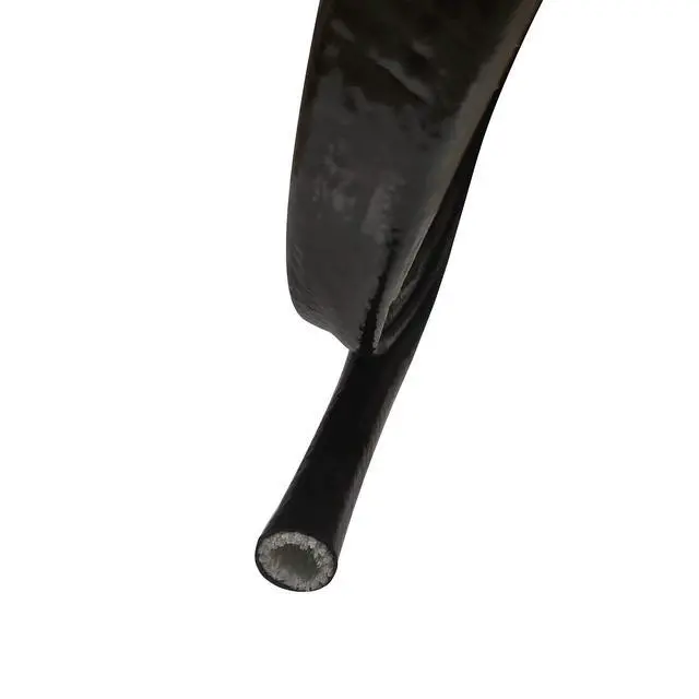 Alt view image 2 of 3 - 1/2 ID Heat Shielded Fire Thermo Armor Fire Sleeve Silicone Coated Fiberglass for Hose Lines & Electrical Wiring Black, 3 feet