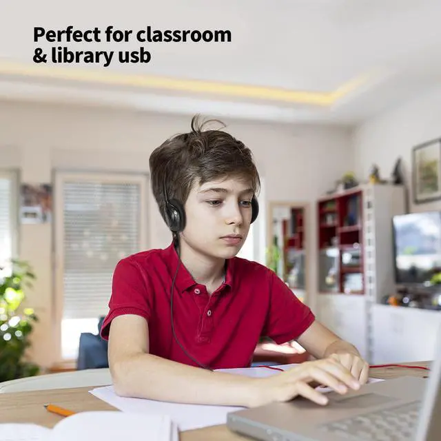 Alt view image 5 of 7 - 30 Pack Headphones for Kids Students School Classroom | Adjustable, 3.5mm Jack, Black, Bulk Earphones, For Library Children Adults