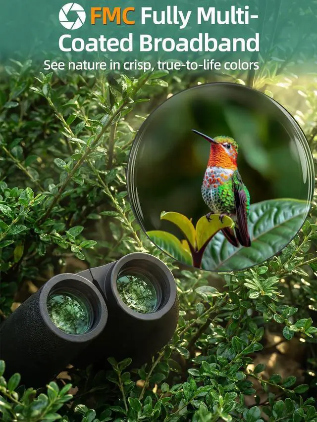 Alt view image 3 of 7 - Binoculars for Adults and Kids, 20x25 Compact High Power Binoculars with Low Light Vision for Bird Watching, Large Eyepiece Waterproof Outdoor Hunting, Travel, Sightseeing