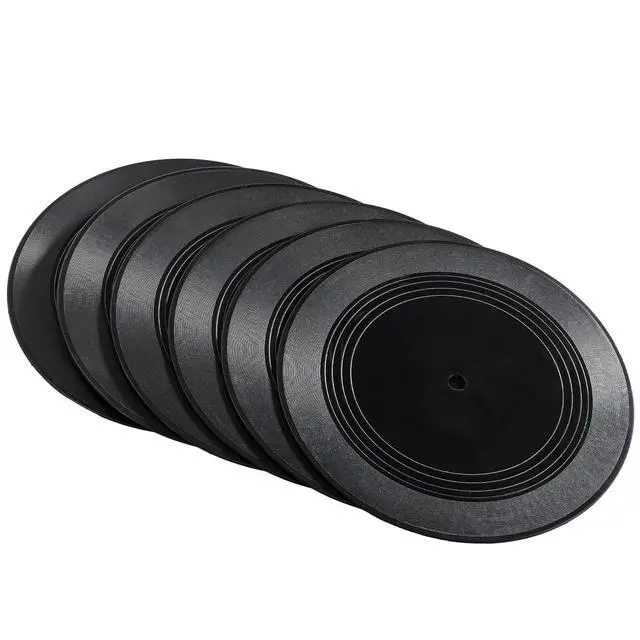 Alt view image 3 of 7 - 24 Pack Blank Vinyl Records, 7 Inch Black Vinyl Records Vintage Fake Records Albums Records, Plain Vinyls Record Retro Decor for Home Party Studio Wall Aesthetic Graffiti