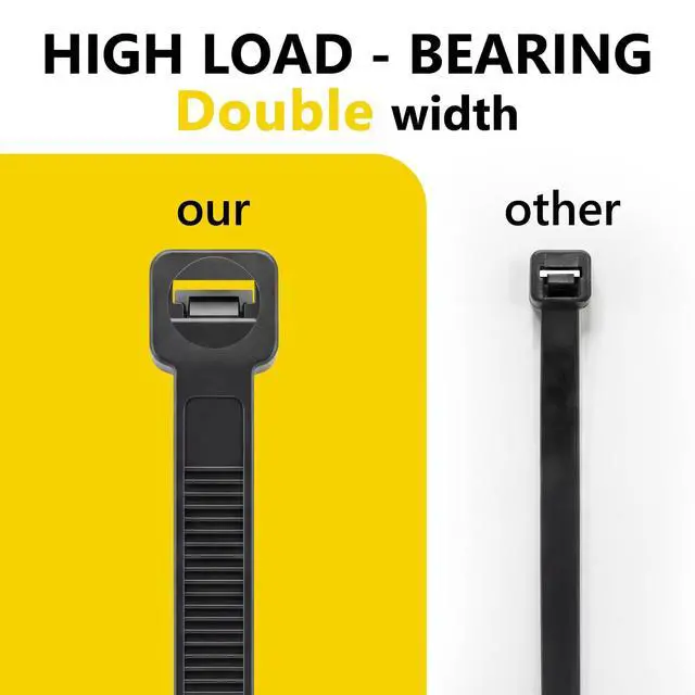 Alt view image 3 of 7 - Zip Ties Assorted Size,10+12+14+16+18 Inch,120 LBS Tensile Strength | Heavy Duty Cable Wire Ties With Self-Locking Adjustable More Durable Nylon Tie Wraps for Indoor Outdoor500 Pack