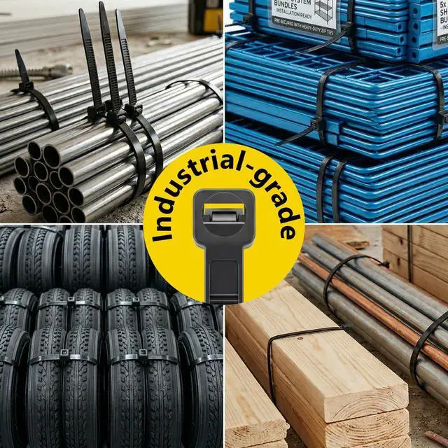 Alt view image 6 of 7 - Zip Ties Assorted Size,10+12+14+16+18 Inch,120 LBS Tensile Strength | Heavy Duty Cable Wire Ties With Self-Locking Adjustable More Durable Nylon Tie Wraps for Indoor Outdoor500 Pack