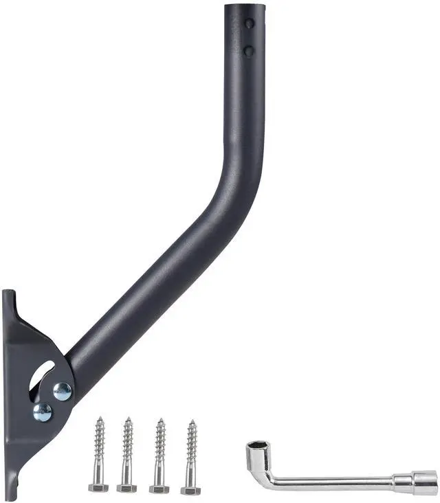 Main image of Universal Antenna Mounting Pole 1.5" Dia x 17" L, Heavy Duty J Mount for Starlink, Weather Station & All Types of Antennas, Adjustable Pivot Lock Bracket for Wall, Eave & Roof