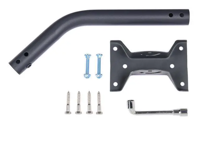 Alt view image 7 of 7 - Universal Antenna Mounting Pole 1.5" Dia x 17" L, Heavy Duty J Mount for Starlink, Weather Station & All Types of Antennas, Adjustable Pivot Lock Bracket for Wall, Eave & Roof