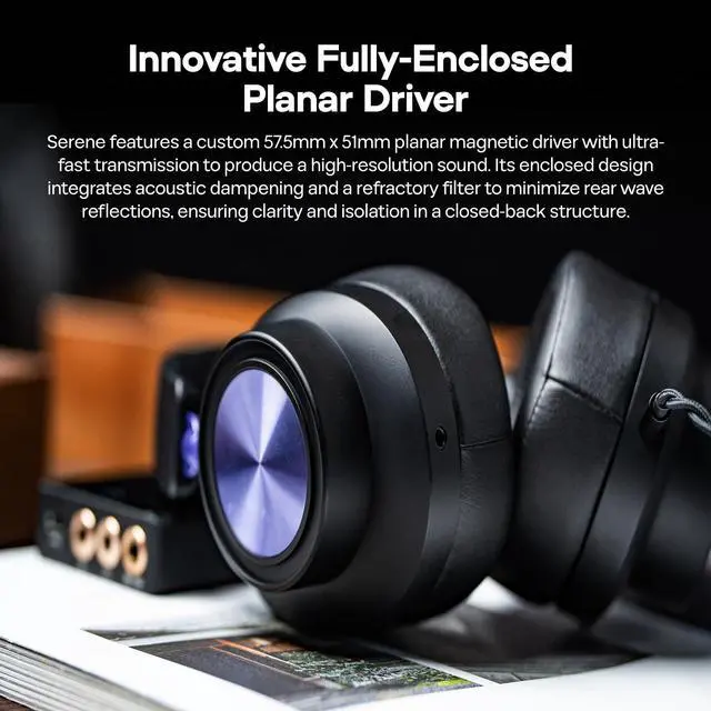 Alt view image 3 of 7 - Kiwi Ears x Z Reviews: Serene Planar Magnetic Driver Headphones | Over-Ear for Gaming, Fully Closed-Back, Passive Noise Cancelling, with Detachable Cable for DJ, Gamer, Musician