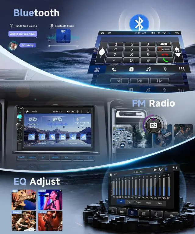 Alt view image 4 of 7 - Single Din Car Stereo with Wireless Carplay Android Auto You-Tube, 7" IPS Touch Screen Car Radio 1 Din with Backup Camera Car Audio Receiver Support Mirror Link Bluetooth FM USB EQ SWC