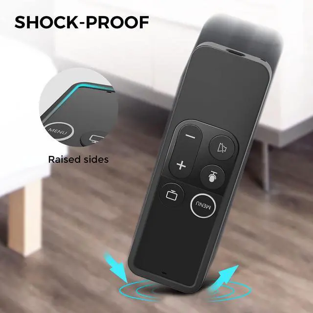Alt view image 4 of 7 - Protective Case for Apple TV 4K Siri Remote 3rd & 2nd Gen | with AirTag Holder, Magnet Technology, Lanyard Included, Great Grip, Heavy Shock Absorption, Drop Protection