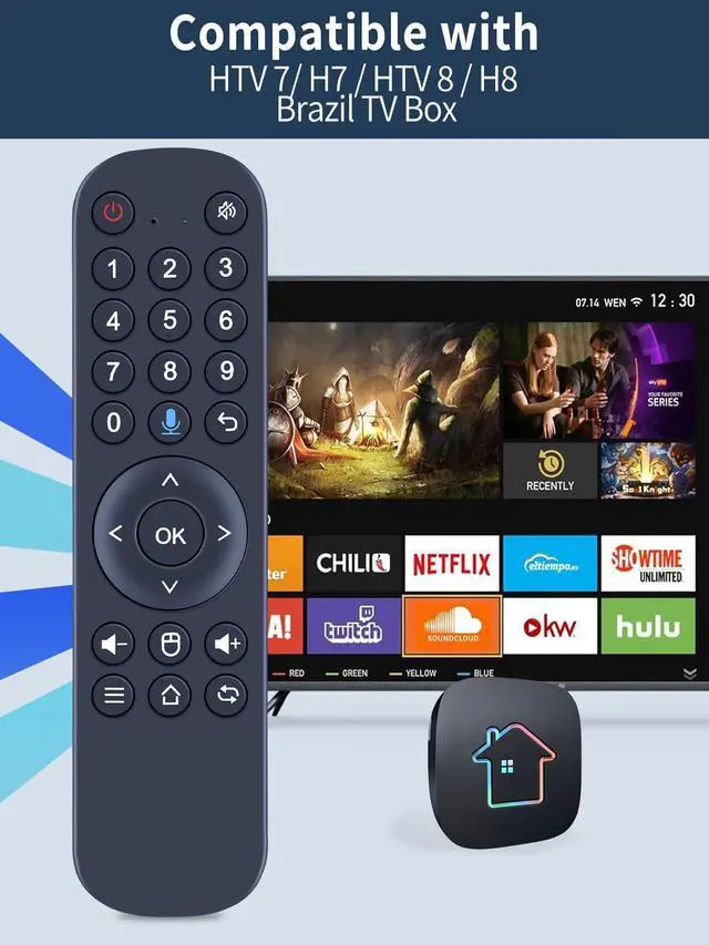 Alt view image 2 of 7 - Replacement Voice Remote Control for HTV 7/ H7 / HTV 8 / H8 /htv cast Brazil Brazilian TV Box