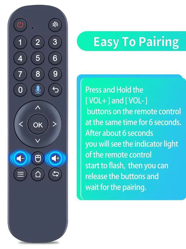 Alt view image 4 of 7 - Replacement Voice Remote Control for HTV 7/ H7 / HTV 8 / H8 /htv cast Brazil Brazilian TV Box