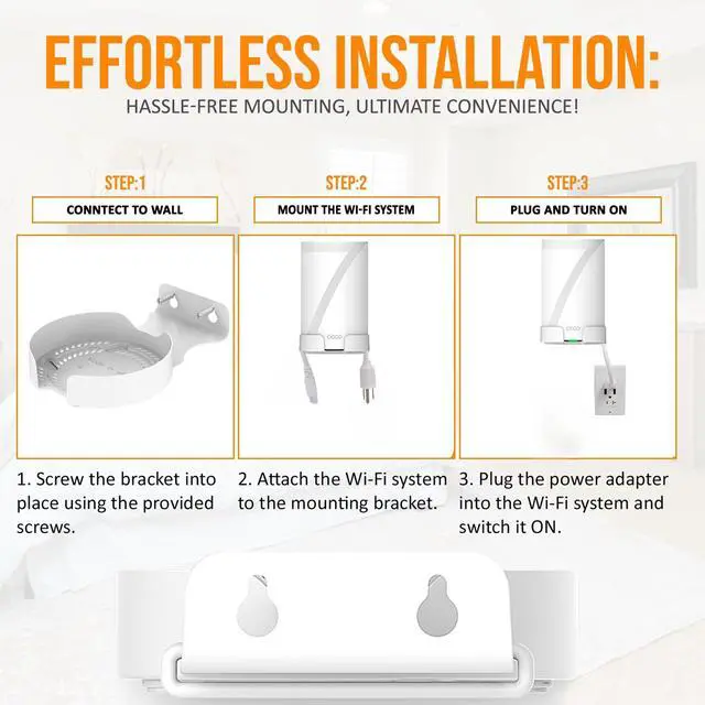 Alt view image 3 of 7 - Wall Mount for TP-Link Deco BE75/BE85/BE95/BE17000/BE22000/BE33000 Whole Home Mesh WiFi 7, Upgrade Stable Saving Space Aluminum Alloy Wall Hanging Bracket Holder (1Pack,White)