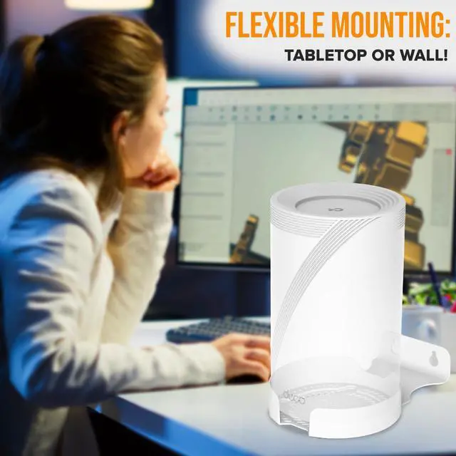 Alt view image 6 of 7 - Wall Mount for TP-Link Deco BE75/BE85/BE95/BE17000/BE22000/BE33000 Whole Home Mesh WiFi 7, Upgrade Stable Saving Space Aluminum Alloy Wall Hanging Bracket Holder (1Pack,White)