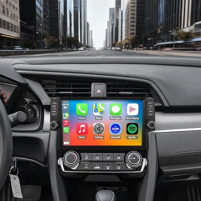 Alt view image 7 of 7 - 4G Network Radio for Honda Civic Upgrade 2016-2021,Stereo Replacement,QLED Touch Screen,8core CPU,Carplay and Android Auto,OEM Style