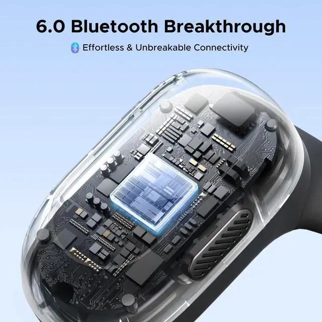 Alt view image 5 of 7 - FitBuds Open Ear Hook-on Wireless Earbuds Headphones Bluetooth 6.0 | 4-Mic Noise Canceling, Spatial Audio, 28H Playtime, IPX5 Waterproof For Running Sports, Dual Connection, Titanium Wire