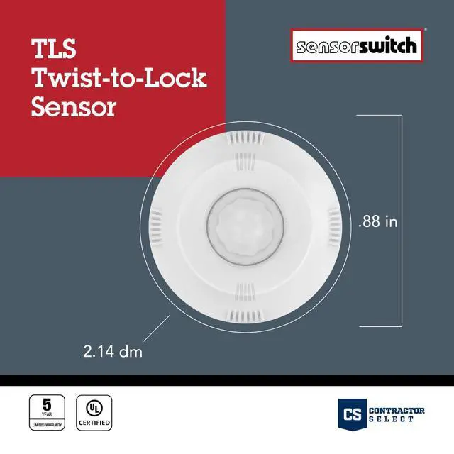 Alt view image 4 of 7 - Twist-to-Lock Motion Sensor, Easy to Install Daylight and Motion Detector for Lithonia Lighting Compact Pro Family Luminaires, Photocell and PIR Detection IP66 Rated, White (TLS WH)